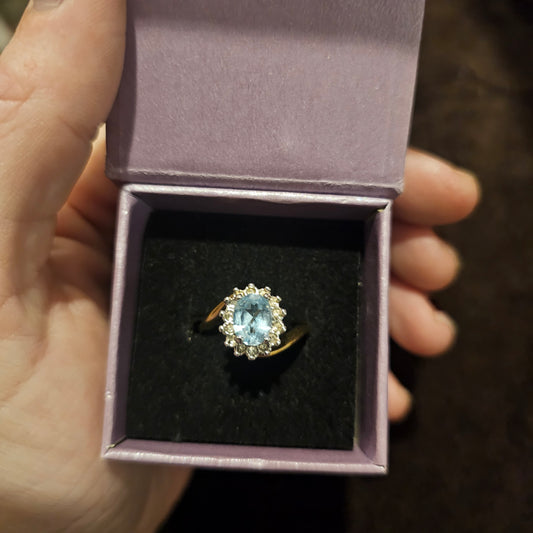 18k Yellow Gold Aquamarine Ring
